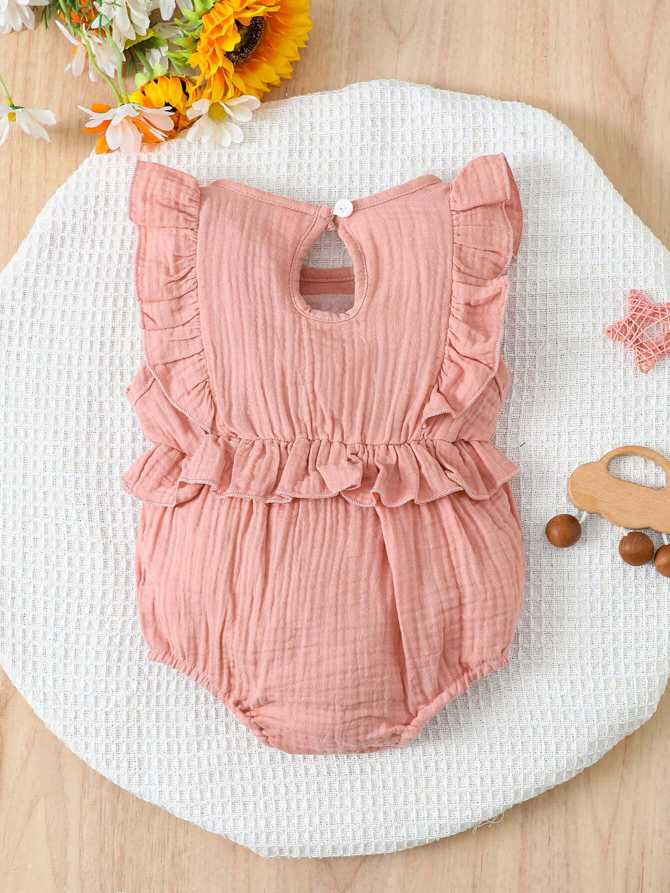 Baby Embroidered Ruffled Bodysuit