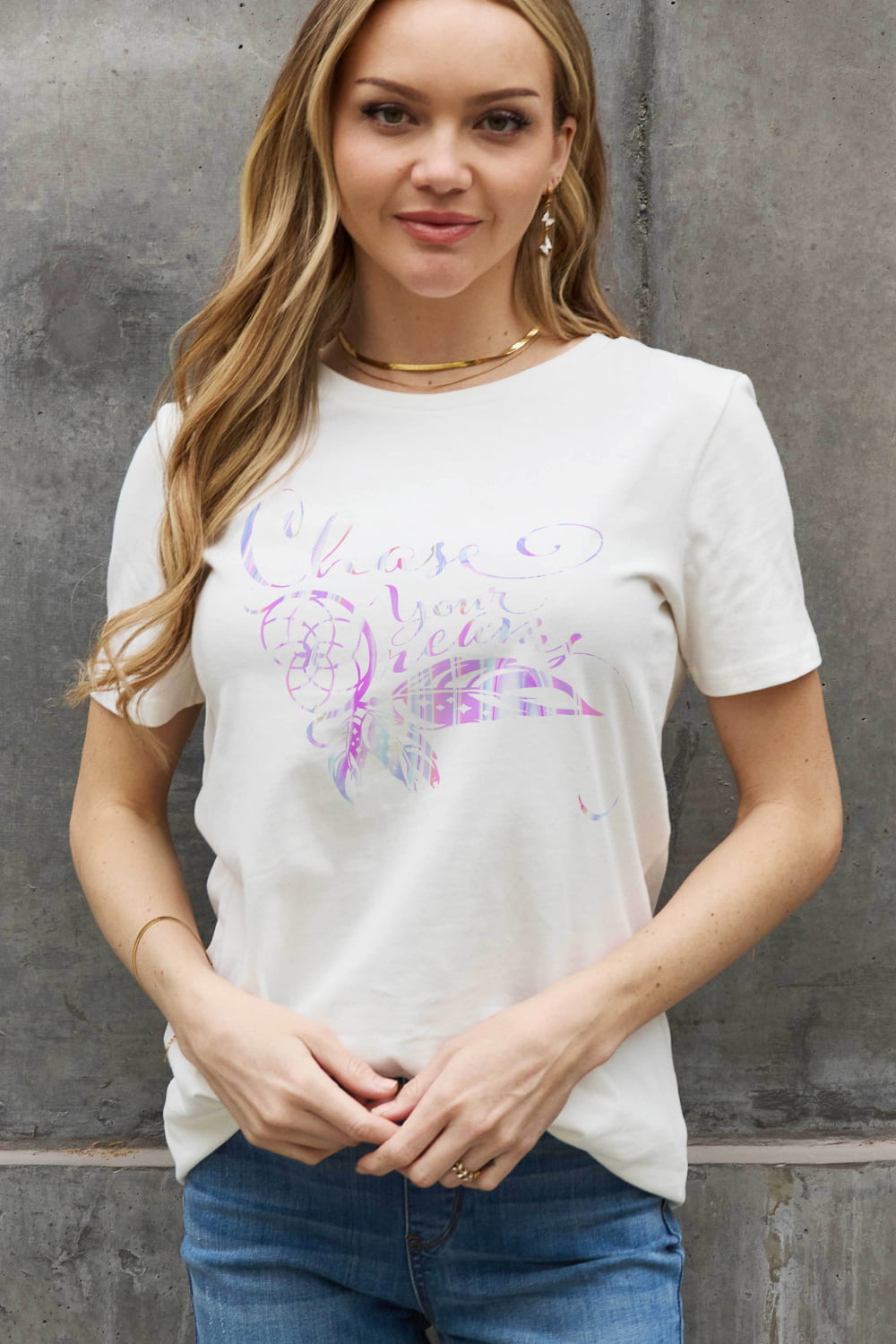 Simply Love Full Size CHASE YOUR DREAMS Graphic Cotton Tee