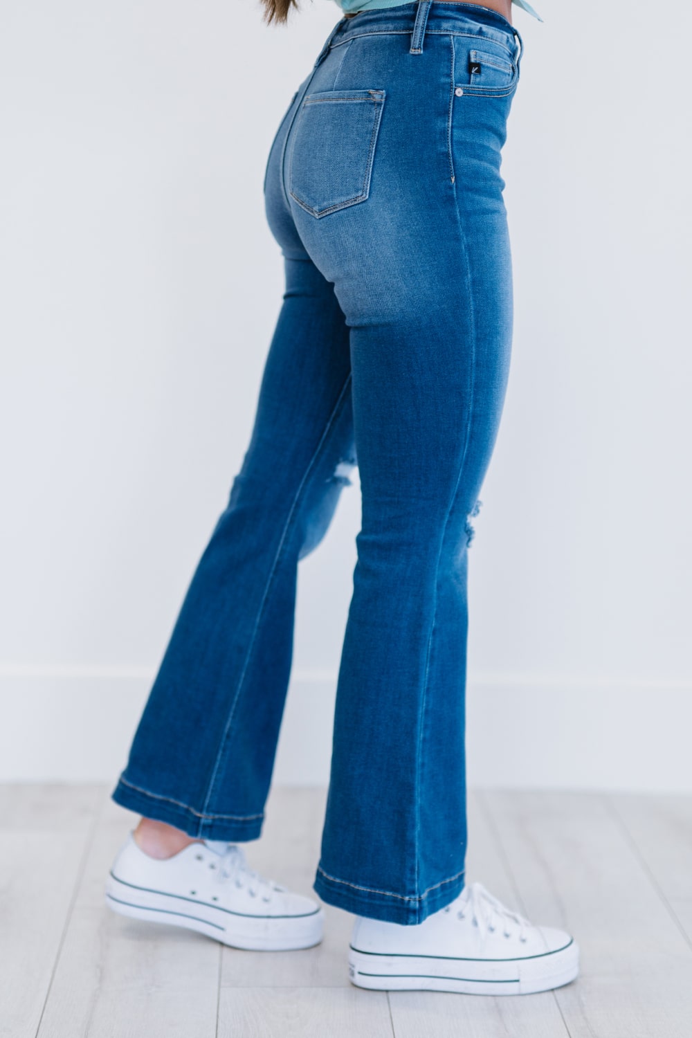 Kancan Denim Skies Full Size Run Flare Jeans