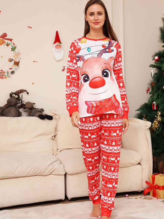 Full Size Christmas Long Sleeve Top and Pants Set