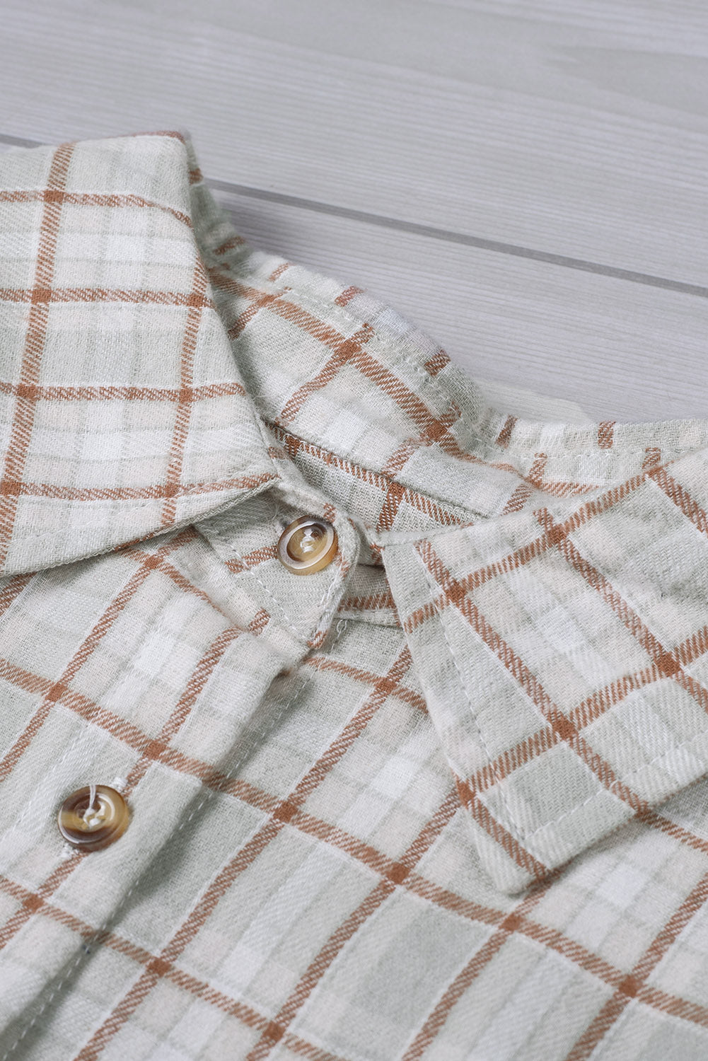 Plaid Contrast Button Front Shirt