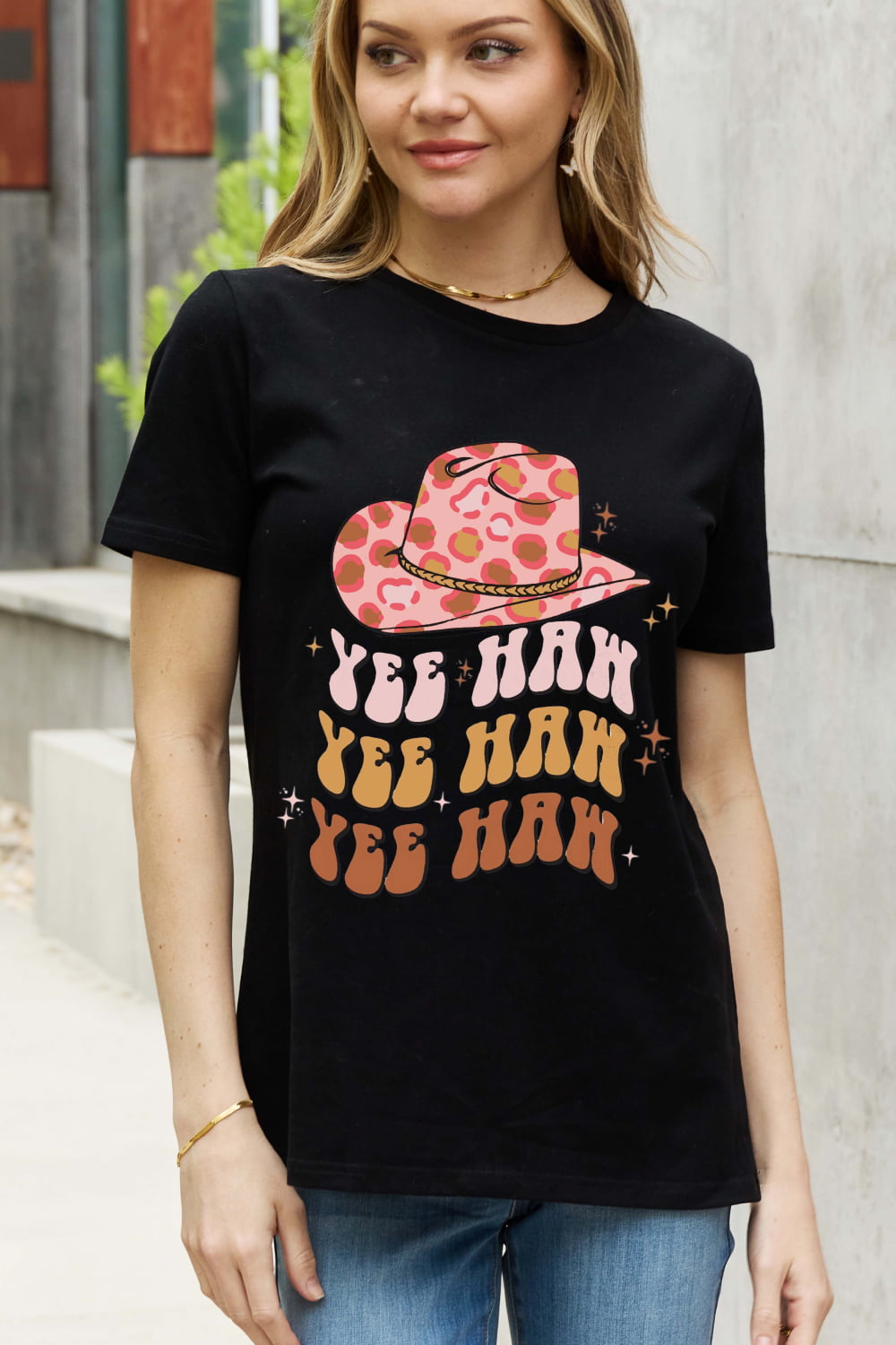 Simply Love Full Size YEE HAH YEE HAH YEE HAH Graphic Cotton Tee