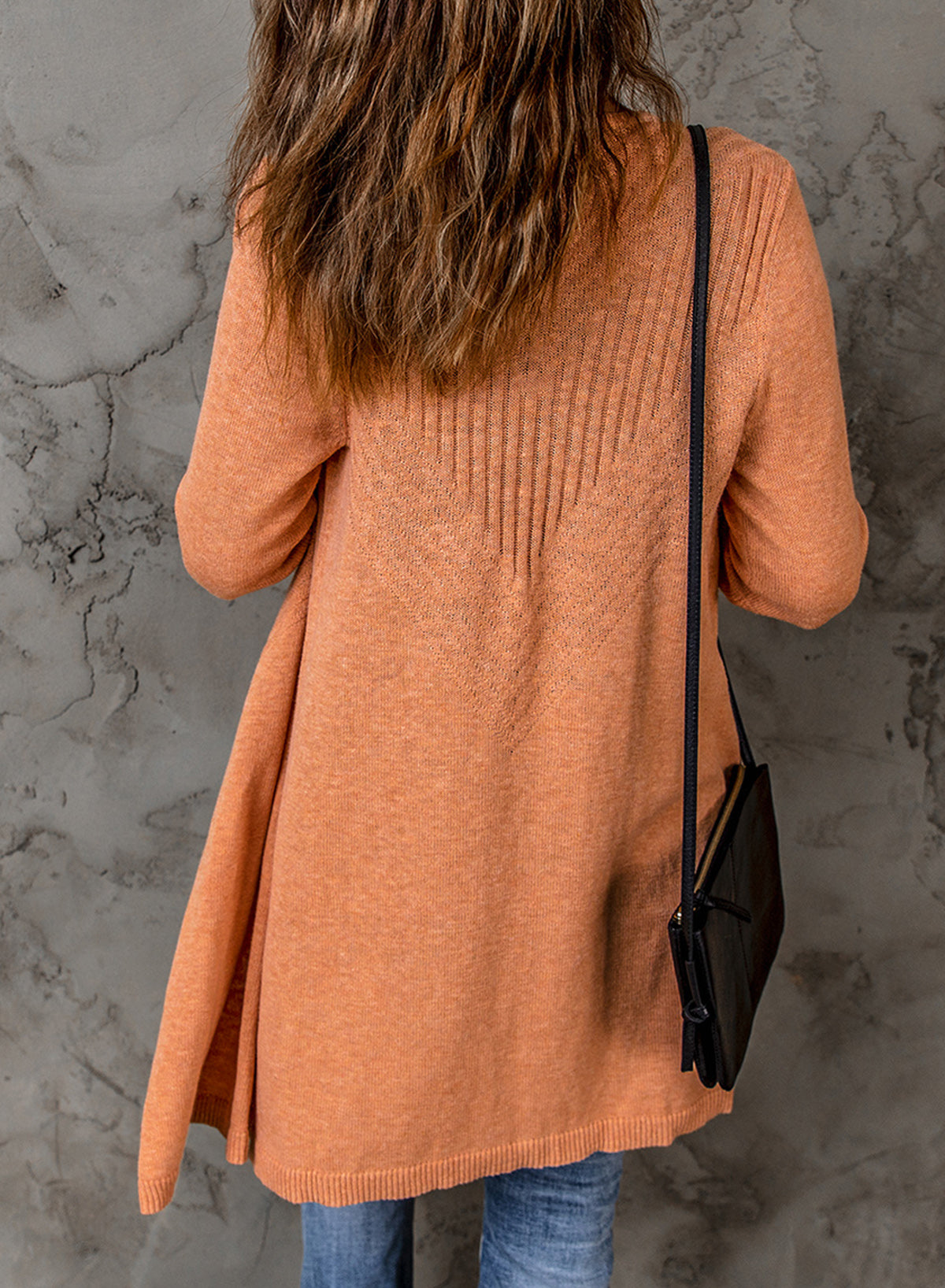 Ribbed Open Front Cardigan