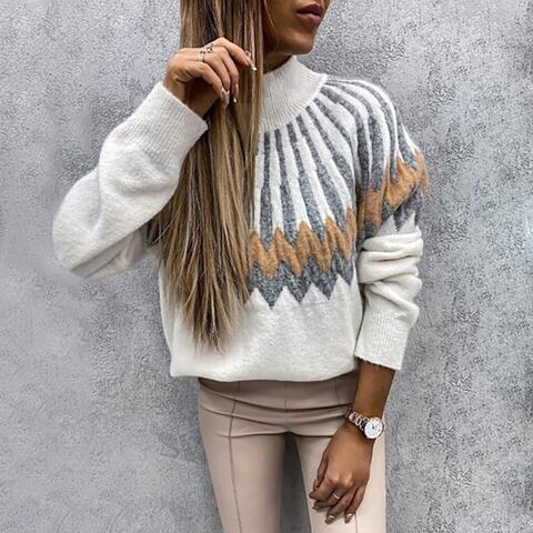 Mock Neck Long Sleeve Sweater