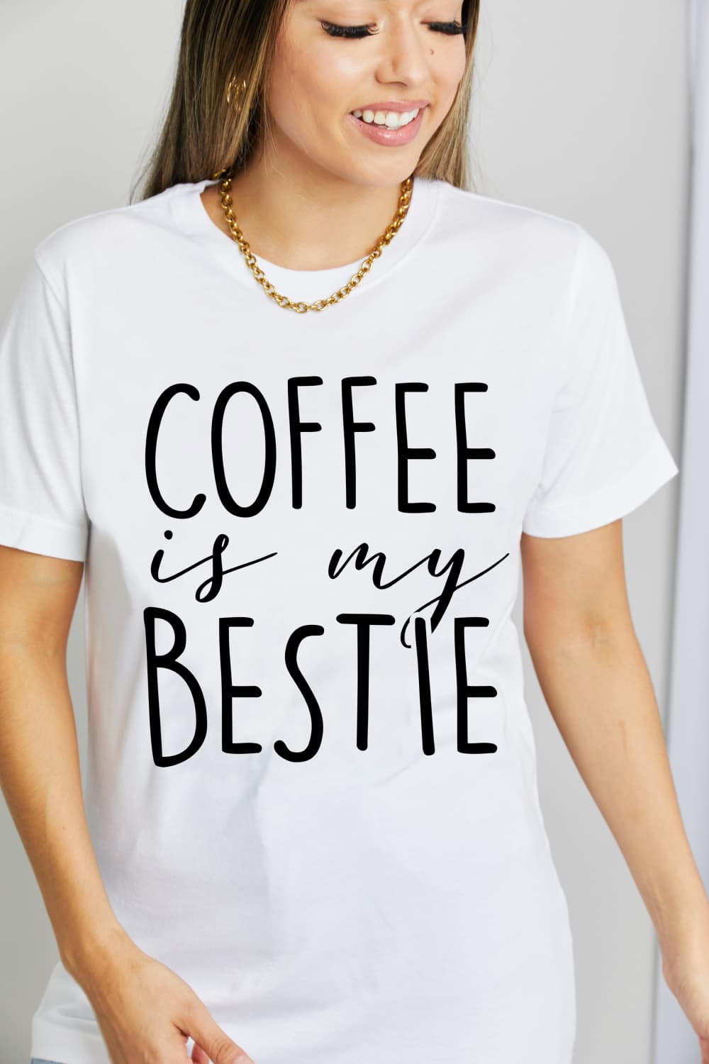 Simply Love Full Size COFFEE IS MY BESTIE Graphic Cotton T-Shirt