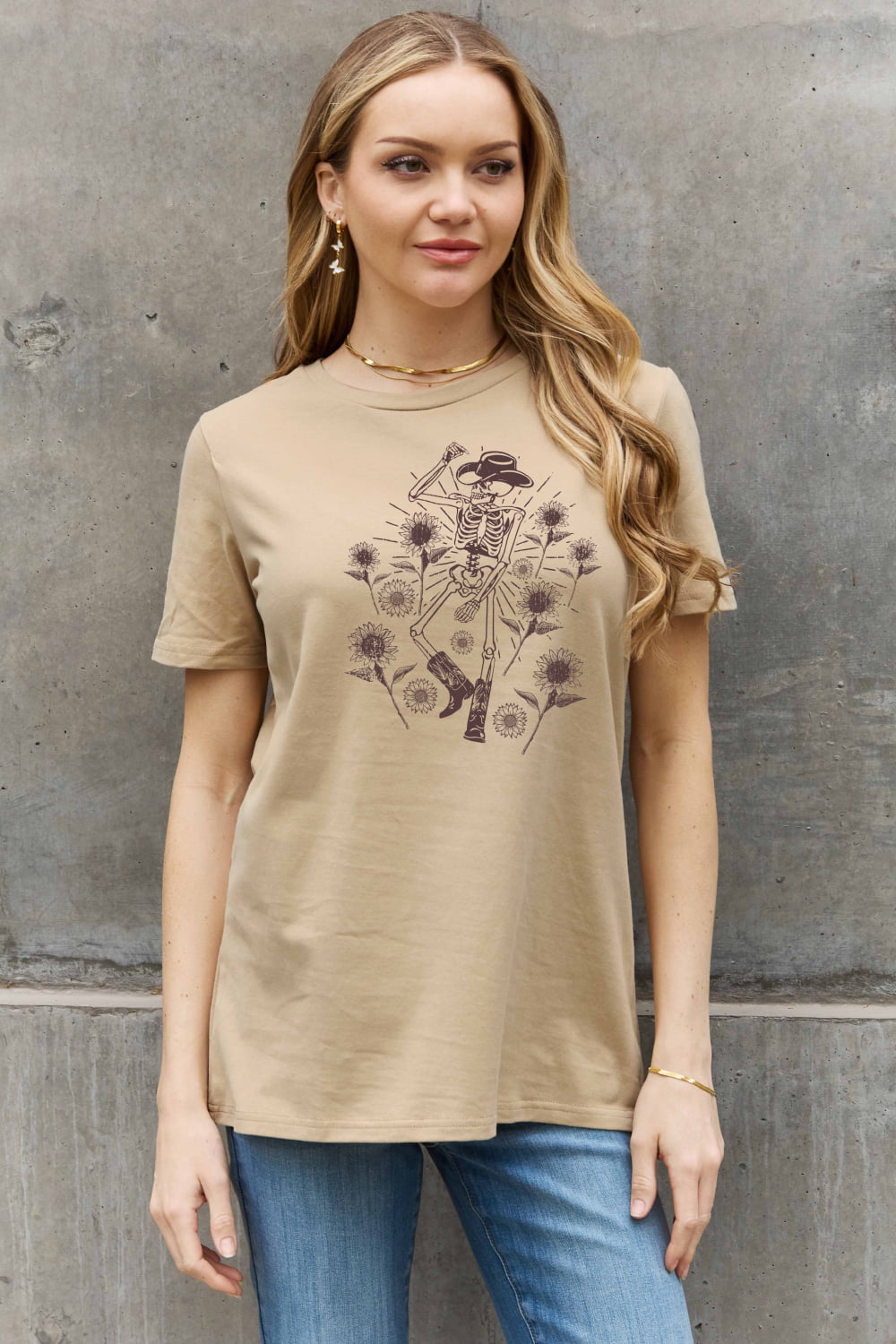 Simply Love Full Size Skeleton Graphic Cotton Tee