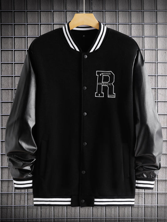 R Graphic Long Sleeve Bomber Jacket