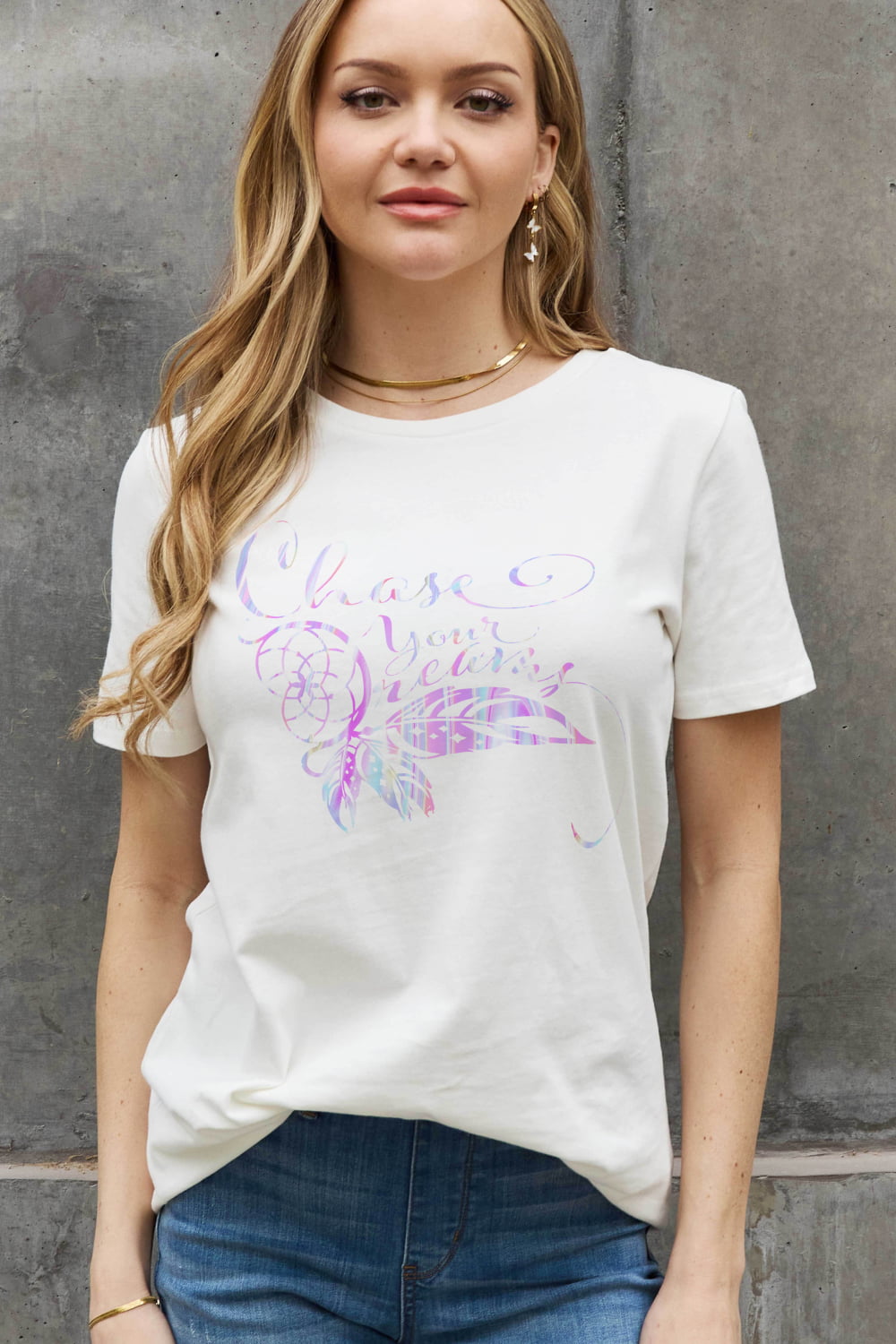 Simply Love Full Size CHASE YOUR DREAMS Graphic Cotton Tee