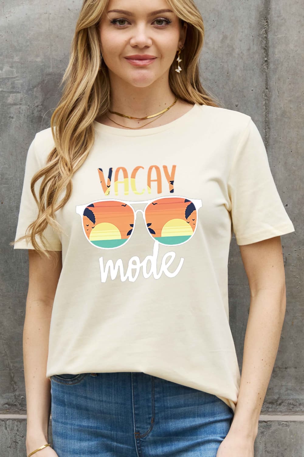 Simply Love Full Size VACAY MODE Graphic Cotton Tee