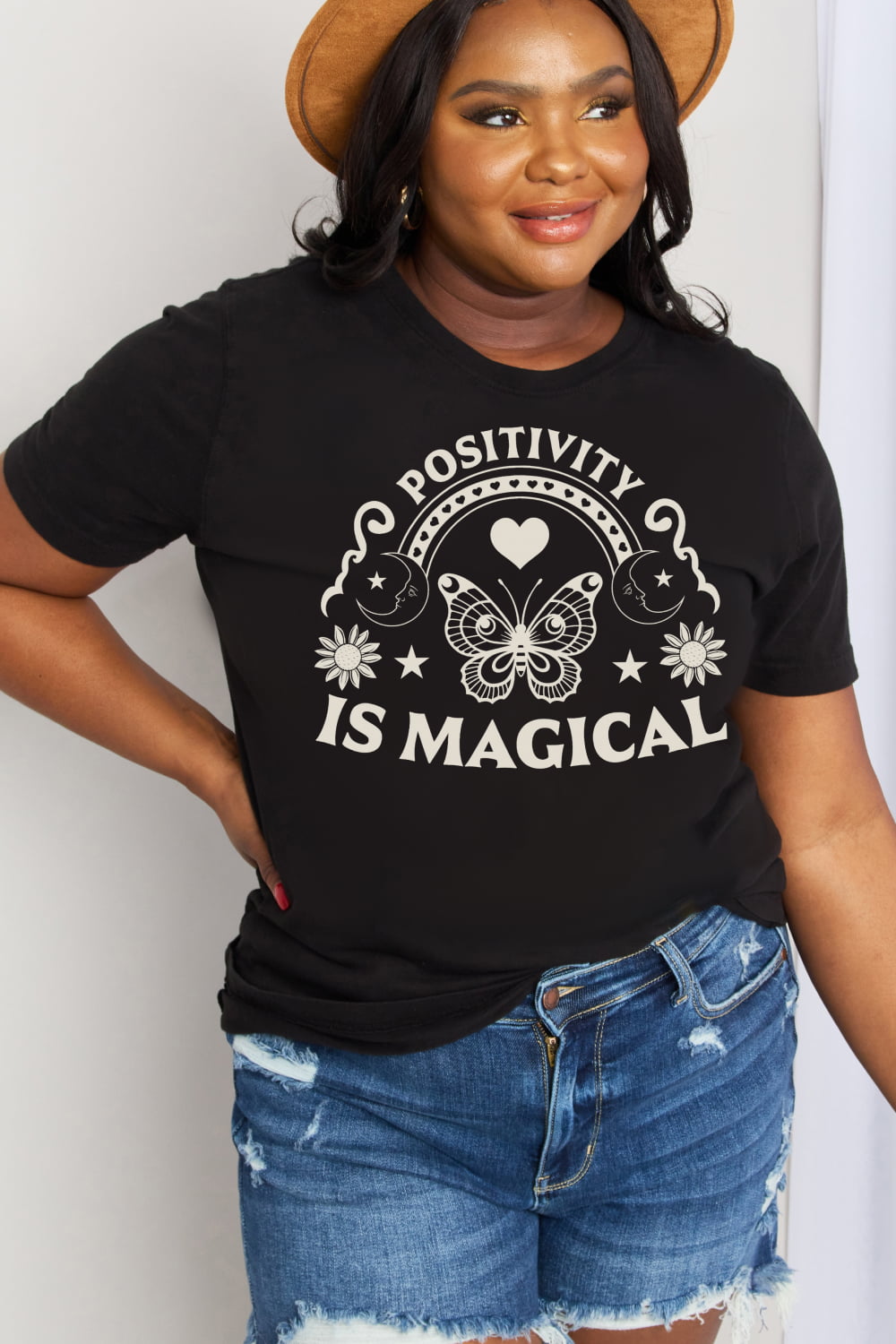 Simply Love Full Size POSITIVITY IS MAGICAL Graphic Cotton Tee