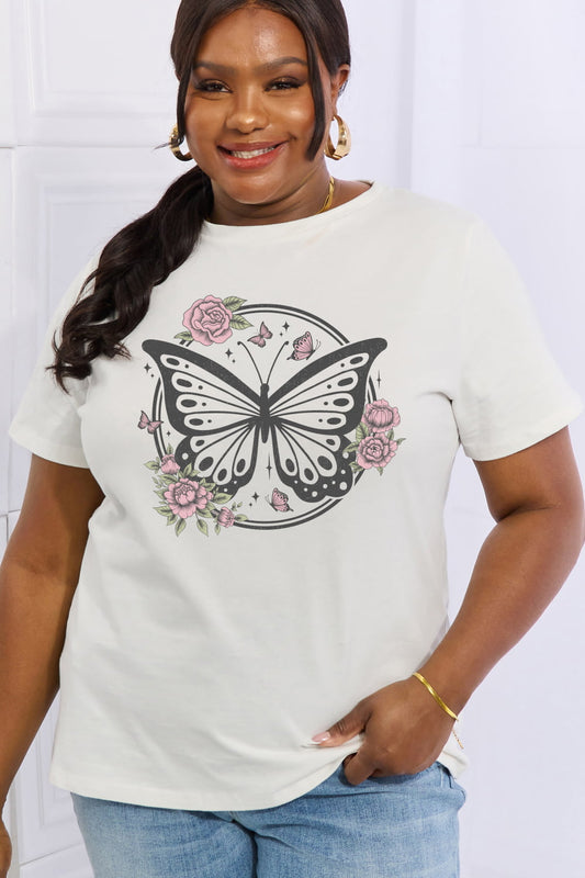 Simply Love Full Size Butterfly Graphic Cotton Tee