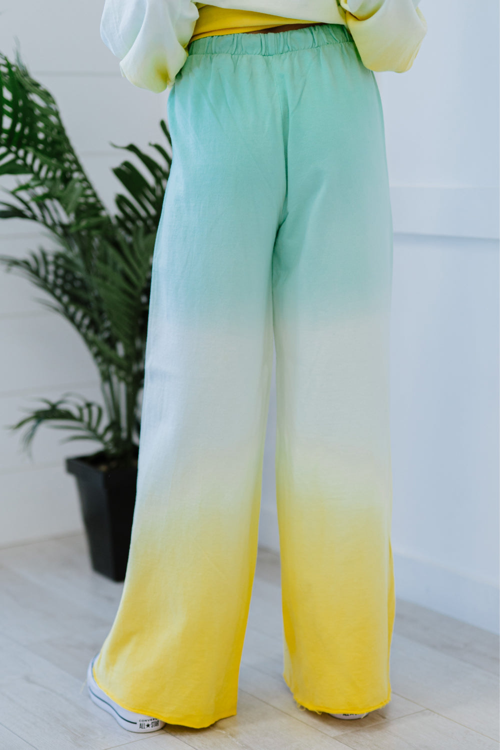 Zenana Hello Summer Full Size Run Ombre Wide Leg Sweat Pants