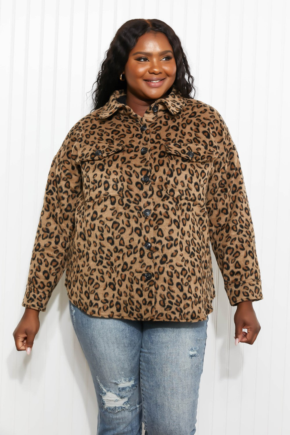 Jodifl Driving Me Wild Full Size Run Leopard Jacket