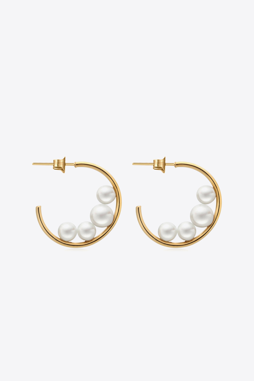 Can't Stop Your Shine Pearl C-Hoop Earrings