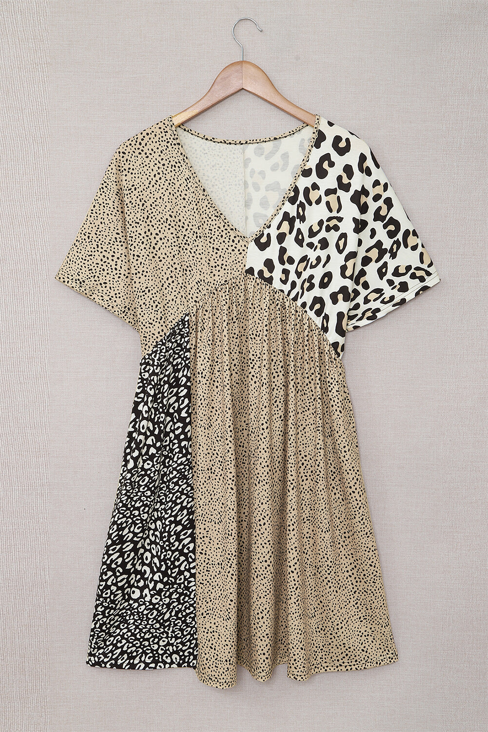 Animal Print V-Neck Dress with Pockets