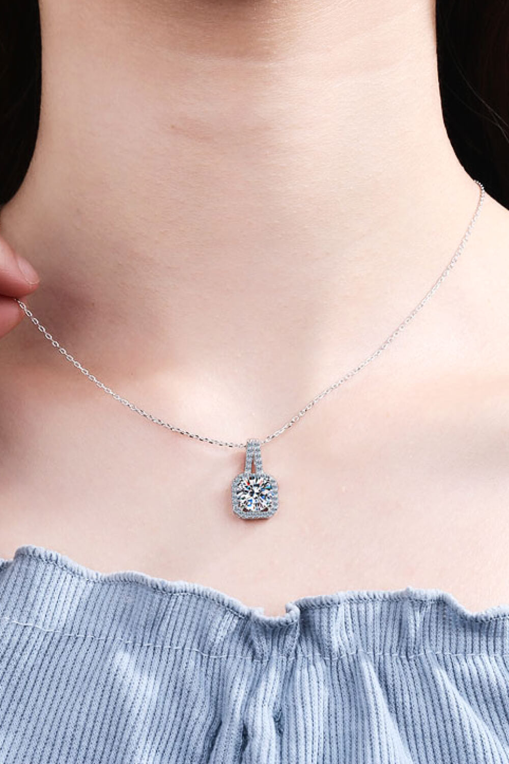 1 Carat Moissanite Necklace