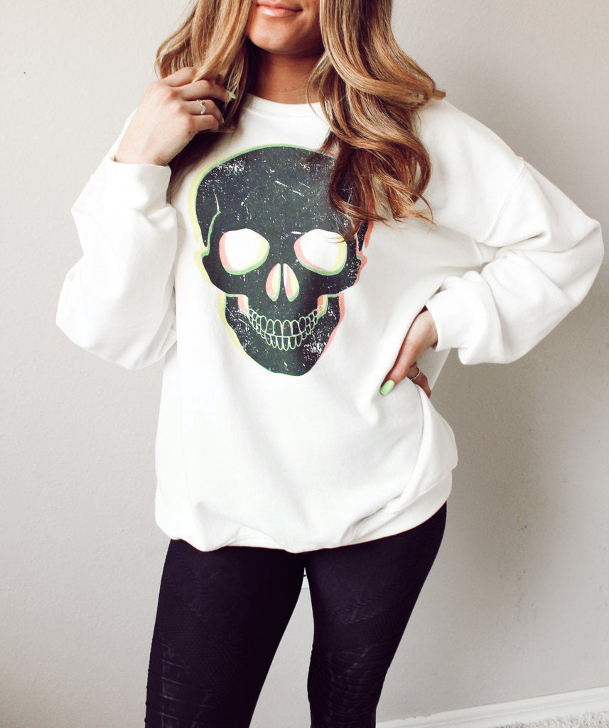 Graphic Dropped Shoulder Round Neck Sweatshirt