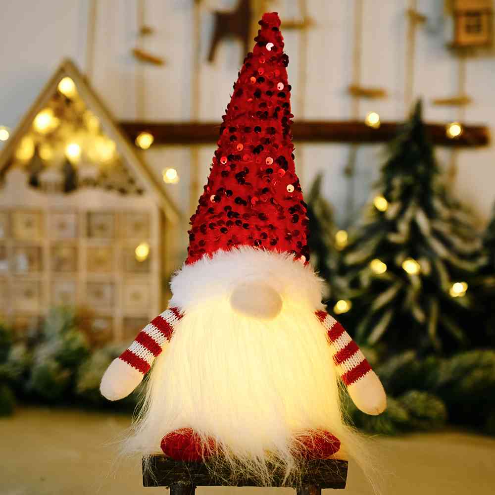 Sequin Light-Up Faceless Gnome